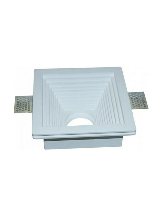 V-TAC Square Plaster Frame for Spot GU10 MR16 White 12x12cm.