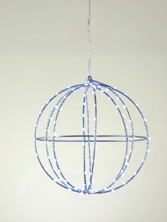 Aca Illuminated Christmas Metal Figure Ball Blue 40x40x40cm