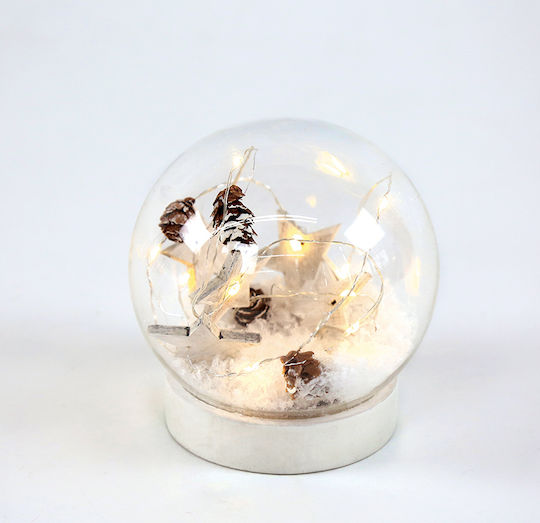 Christmas Snowball Illuminated with Star 12x12x12cm Stars Glass 12cm