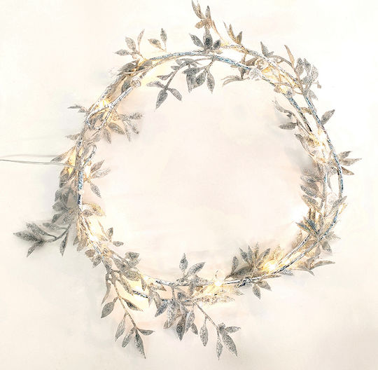 Aca Christmas Lighted Decorative Wreath Battery Powered 150cm