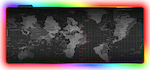 XXL Gaming Mouse Pad with RGB Lighting Black 900mm World Map RGB