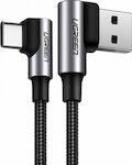 Ugreen Angle (90°) / Braided USB 2.0 Cable USB-C male - USB-A male Γκρι 1m (20856)