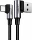 Ugreen US176 Angle (90°) / Braided USB 2.0 Cable USB-C Male - USB-A 18W Gray 1m 20856