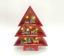 Aca Christmas Decorative Illuminated Wood Tree 30cm IP20 Battery Red