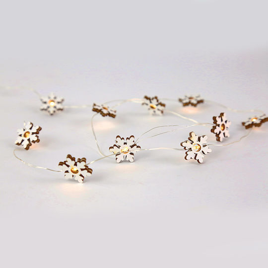 10 Lights LED 0.9m. Warm White Battery in String 1pcs
