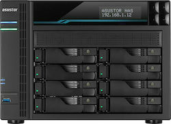 Asustor Lockerstor 8 (AS6508T) NAS Tower with 8 Number of Spit for HDD/M.2/SSD and 2 Ethernet Port