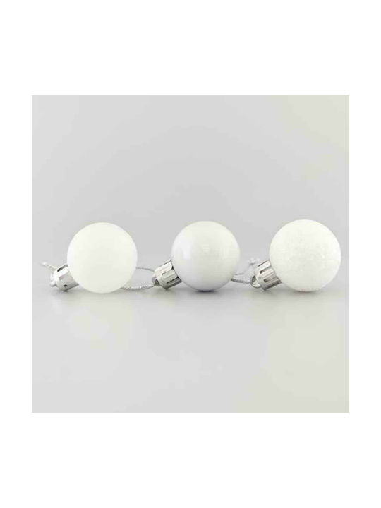 Eurolamp Christmas Plastic Ball Ornament White 3x3cm 24pcs