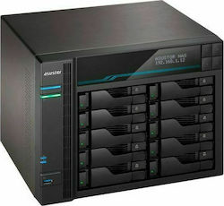 Asustor Lockerstor 10 (AS6510T) NAS Tower with 10 Number of Spit for HDD/M.2/SSD and 2 Ethernet Port