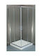 Gloria Ascot Καμπίνα Ντουζιέρας με Συρόμενη Πόρτα 90x90x180cm Clear Glass Chrome