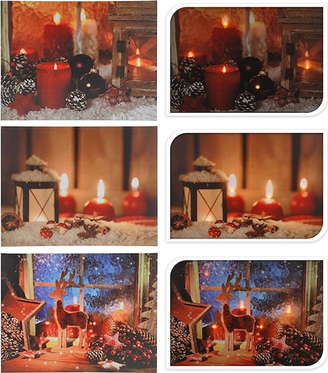 Zaros Illuminated Christmas Figure Frame Frame Height 40cm with Music (Μiscellaneous Designs/Colors)