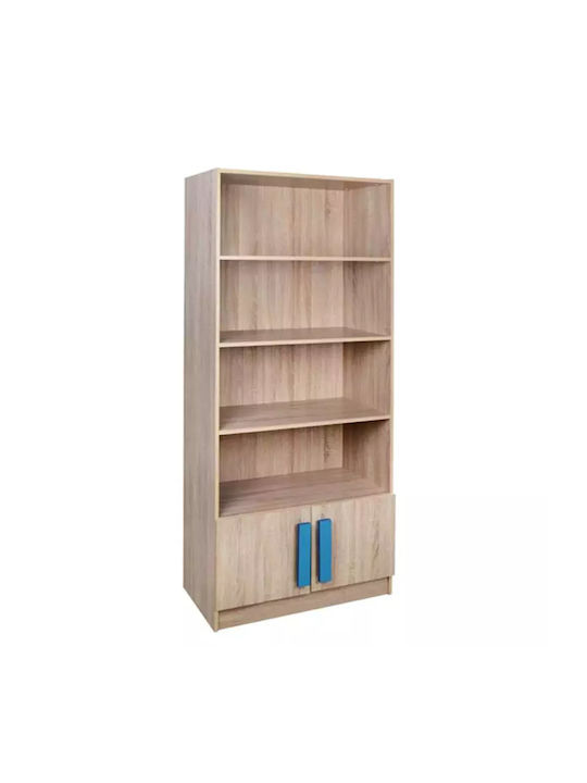 Kids Wooden Bookcase Playroom Beige 80x35x180cm