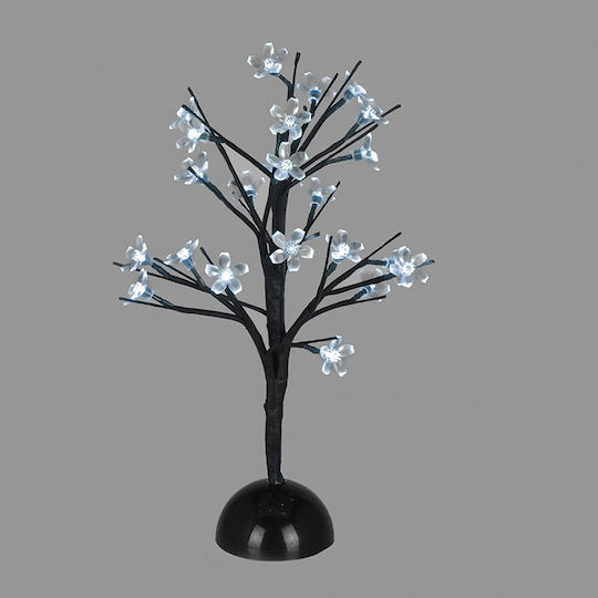 cu lumină LED Decorațiune de Crăciun Plastic Braduleț Aspect natural 45cm. Baterie Alb