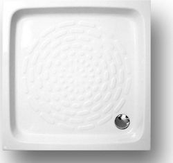 Gloria Square Porcelain Shower White Ideale 90x90x10cm