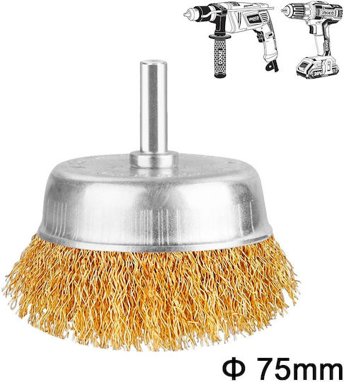 Ingco WB30751 Συρματόβουρτσα Καμπάνα για Δράπανο 75mm