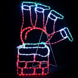 Santa Climb Chimney Illuminated Christmas Santa With Light Tube 100x78cm
