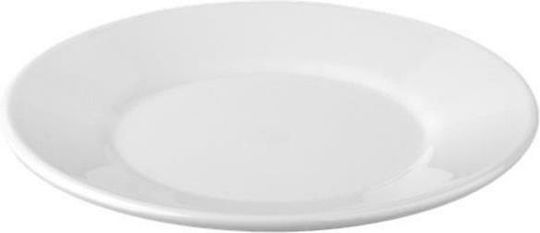 Plast Port Plate Shallow Plastic White with Diameter 21cm 6pcs