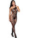 Baci Lingerie Off Shoulder Bodystocking Цели Калсони с Отворен Чатал Черен