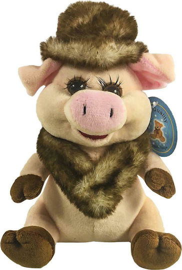 ToyMarkt Plush Piglet with Hat & Fur 17 cm