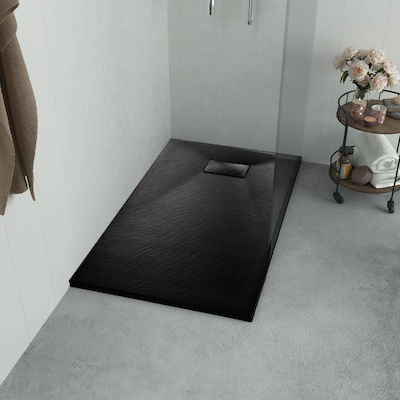 vidaXL Rectangular Acrylic Shower Black 90x80x2.6cm