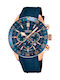 Festina Ανδρικό Ρολόι 44mm Μπαταρίας με Μπλε Καουτσούκ Λουράκι