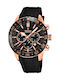 Festina Ανδρικό Ρολόι 44mm Χρονογράφος Μπαταρίας με Μαύρο Καουτσούκ Λουράκι