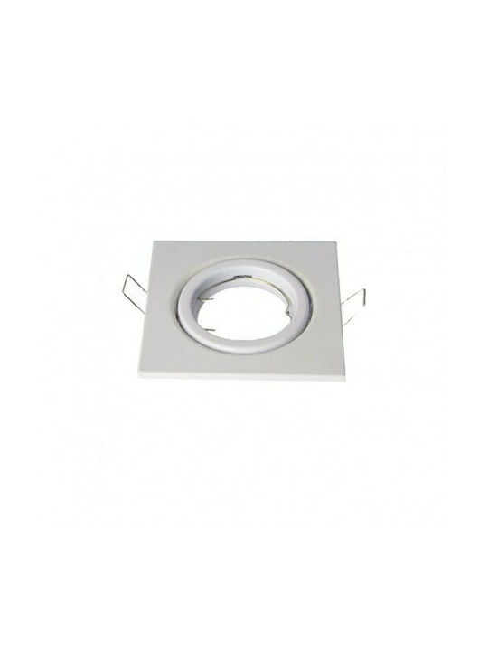 V-TAC Platz Metallisch Rahmen für Spots GU10 MR16 verstellbar in Weiß Farbe 8.2x8.2cm