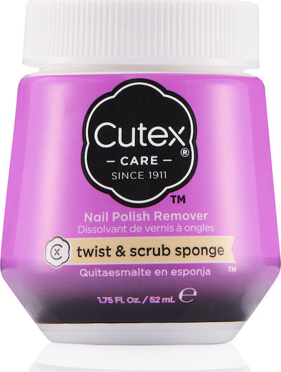 Cutex Ξεβαφτικό Νυχιών χωρίς Ασετόν Twist & Scrub Sponge 52ml