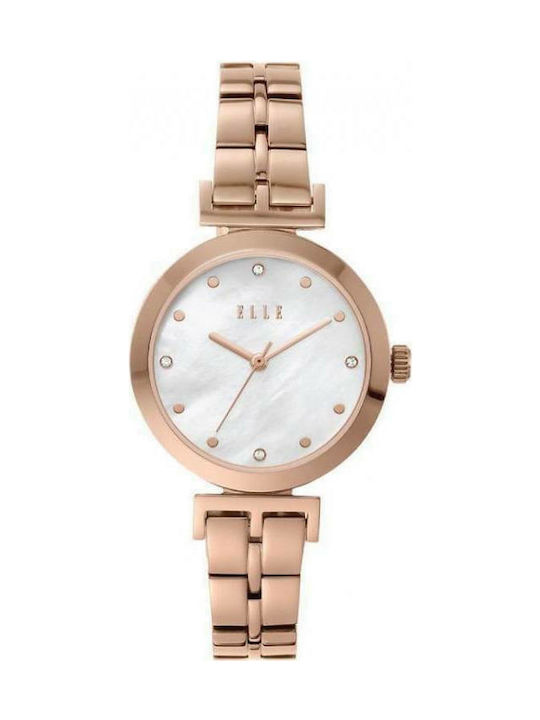 Elle Time & Jewelry Watch with Pink Gold Metal Bracelet ELL21008