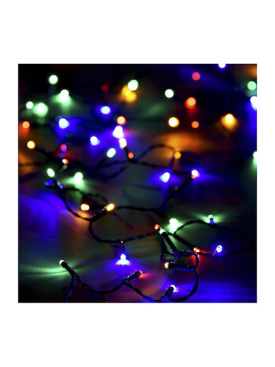 100 Weihnachtslichter LED 6.5für eine E-Commerce-Website in der Kategorie 'Weihnachtsbeleuchtung'. Mehrfarbig Elektrisch vom Typ Zeichenfolge mit Grünes Kabel und Programmen 1Stück Iliadis