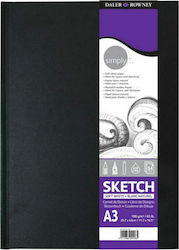 Daler Rowney Bloc de Desen Caiet de schițe Simply Scetchbook A3 Hardbound 54 file A3 29.7x42cm 482154300