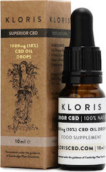 Kloris CBD Oil Drops Έλαιο Κάνναβης σε Σταγόνες 1000mg με 10% CBD 10ml
