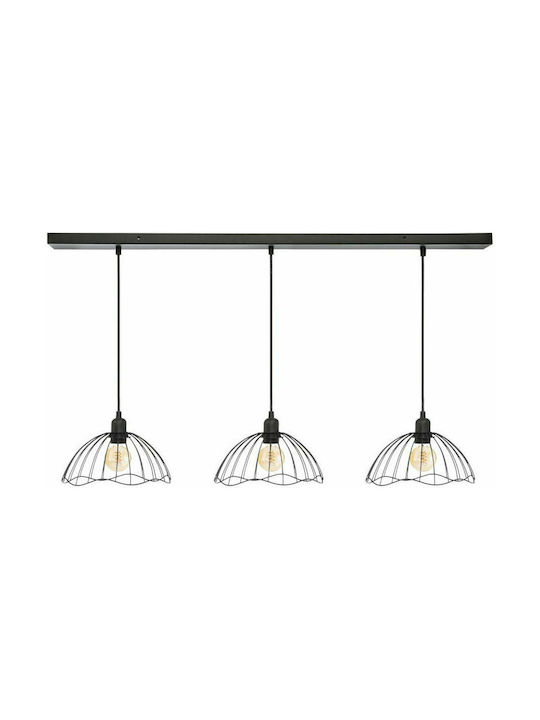 Aria Trade Pendant Light Three-Light Rail Black