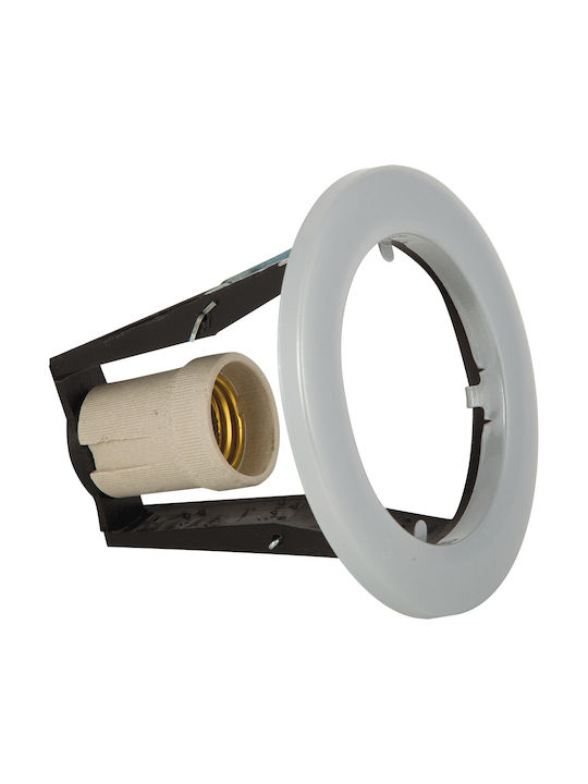 VK Lighting Кръгла Металик Вграден Спот с Патрон E27 R80 Сив 12.5x12.5см. 1бр