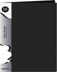 Typotrust Ντοσιέ Σουπλ με 10 Διαφάνειες για Χαρτί A4 Μαύρο