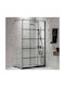Devon Iwis Decor Walk-in Διαχωριστικό Ντουζιέρας 67-69x200cm Clean Glass Black Matt