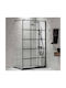 Devon Iwis Decor Walk-in Διαχωριστικό Ντουζιέρας 77-79x200cm Clean Glass Black Matt