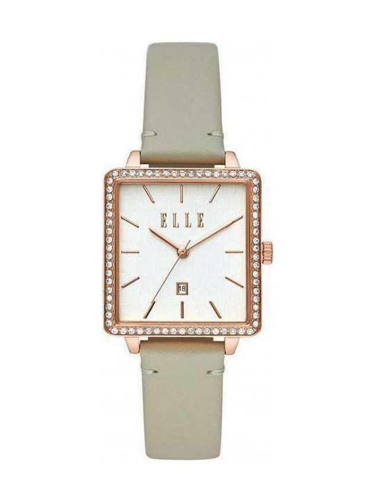 Elle Time & Jewelry Watch with Beige Leather Strap ELL21022