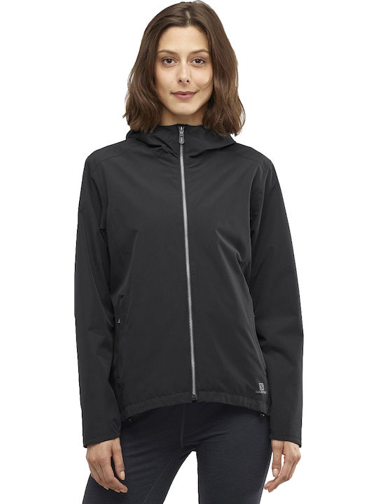 Comet 2L Women's for Hiking Short Sports Jacket Waterproof for Winter with Hood Black