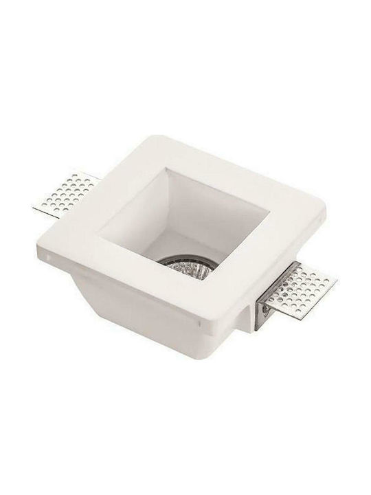 Eurolamp Square Plaster Recessed Spot with Inte...