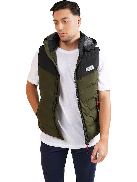Sleeveless Jacket Puffer Khaki