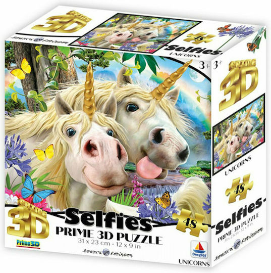 Παιδικό Puzzle Unicorn Selfie για 3+ Ετών 48pcs Prime3D