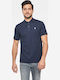 Dunda Slim Polo Men's Blouse Short Sleeve Navy Blue