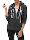 Women's Sweatshirt Jacket Hooded Navy Blue