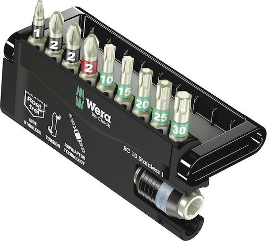 Wera Σετ 10 Μύτες Κατσαβιδιού Bit-Check 10 Stainless 1