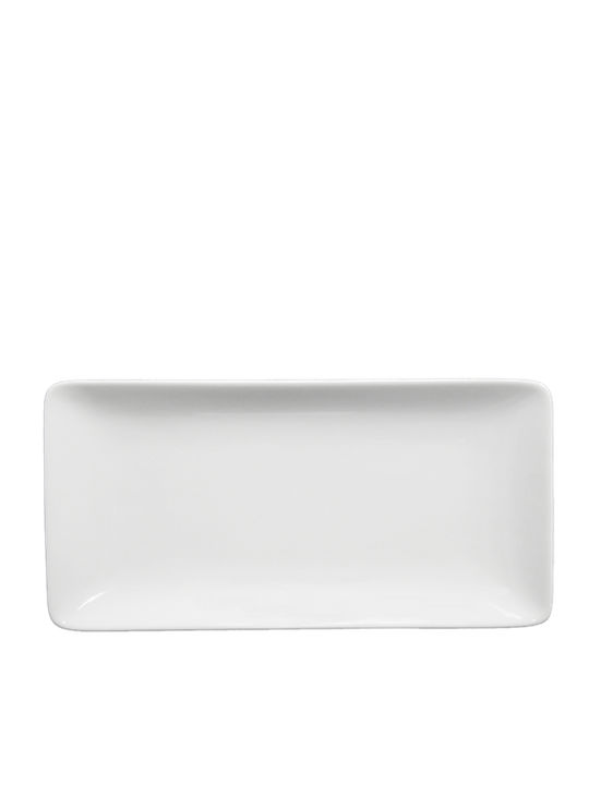 Lukanda Edge Serving Platter Rectangular made of Porcelain White 21x10cm