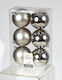 Hanging Ball Ornament Ornament Plastic Silver 8cm Set 6pcs