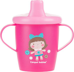 Canpol Babies Anywayup Educational Sippy Cup Plastic with Handles Pink for 9m+m+ 250ml