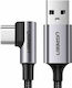 Ugreen Winkel (90°) / Geflochten USB 2.0 Kabel USB-C männlich - USB-A 18W Schwarz 2m (50942)