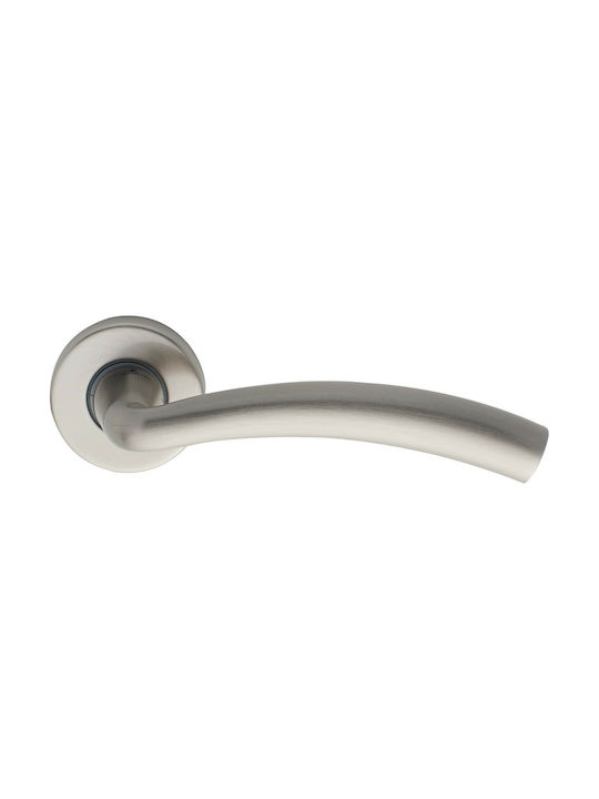 Zogometal Lever Front Door with Rosette Left 306 306 with Rosette Nickel