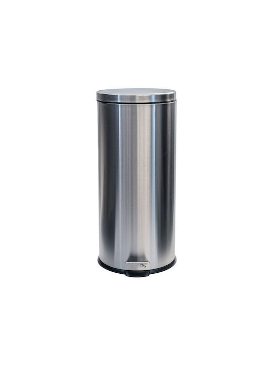 Estia Stainless Steel Pedal Waste Bin 30lt Silver